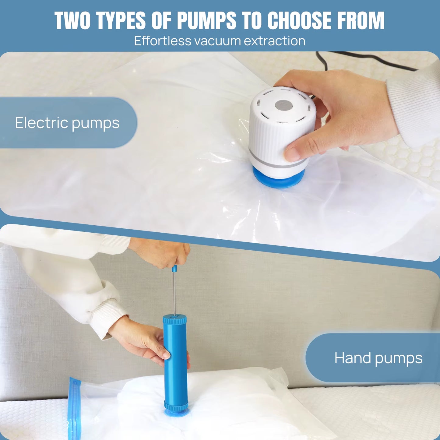 12Pack Vacuum Storage Bags, Space Saver Bags Compression for Comforters and Blankets, Sealer Clothes Travel Packing Organizer