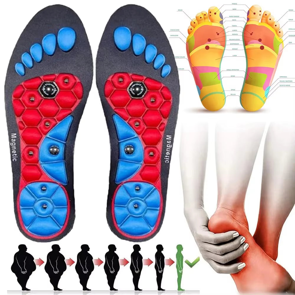 Magnetic Massage Insoles for Foot Acupressure Therapy Reflexology Relax Health Massager Arch Support Shoes Soles for Weight Loss