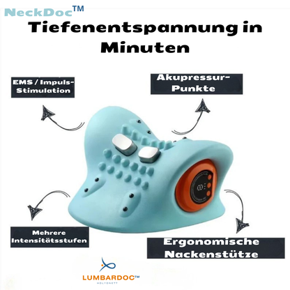 NeckDoc 2.0 – Orthopädisches Nackenmassage-Kissen mit EMS & Akupressur