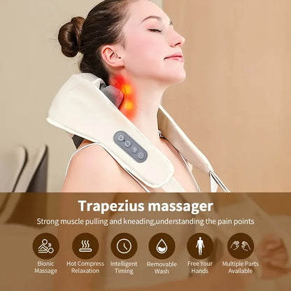 Ultimate Neck & Shoulder Massage Shawl - Heated Trapezius Massager for Relaxation and Relief
