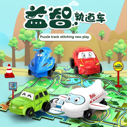 Puzzel Toy Set Rail Car DIY Assemble Jigsaw Flexible Railway Track Parent-Child Interaction Toy Electric Car Puzzle Toys Gifts