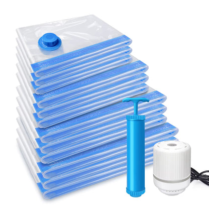 12Pack Vacuum Storage Bags, Space Saver Bags Compression for Comforters and Blankets, Sealer Clothes Travel Packing Organizer